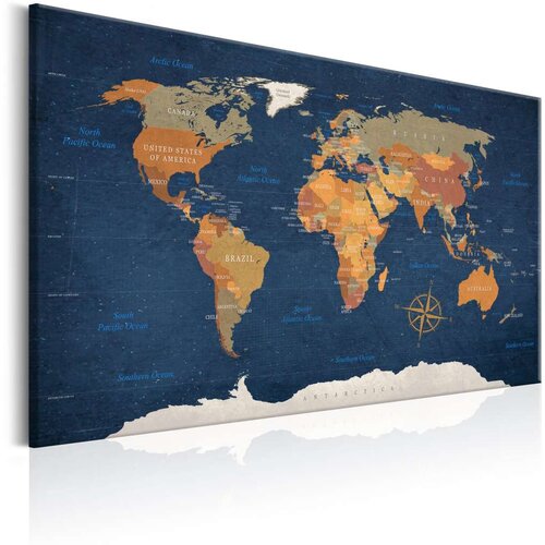  Slika - World Map: Ink Oceans 60x40 Cijene