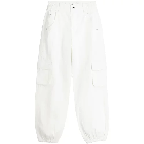 Bershka Cargo hlače bijela