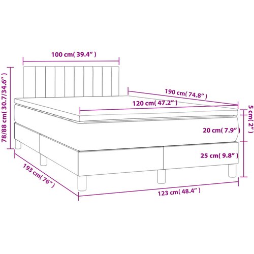  box spring s madracem krem 120 x 190 cm od tkanine Slike