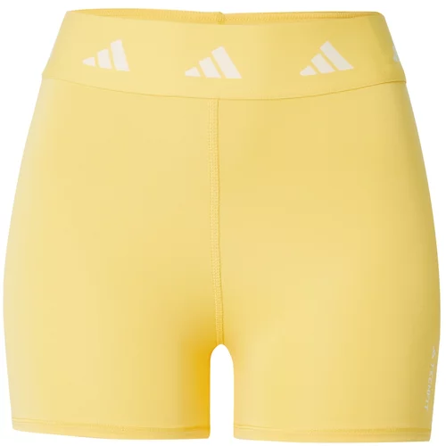Adidas Sportske hlače žuta / bijela