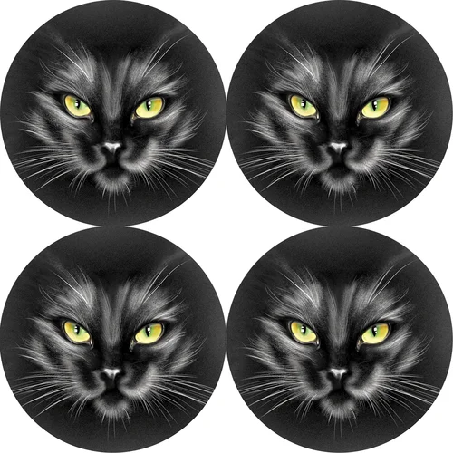 Bertoni Home Unisex's 4 Round Table Pads Set Nero