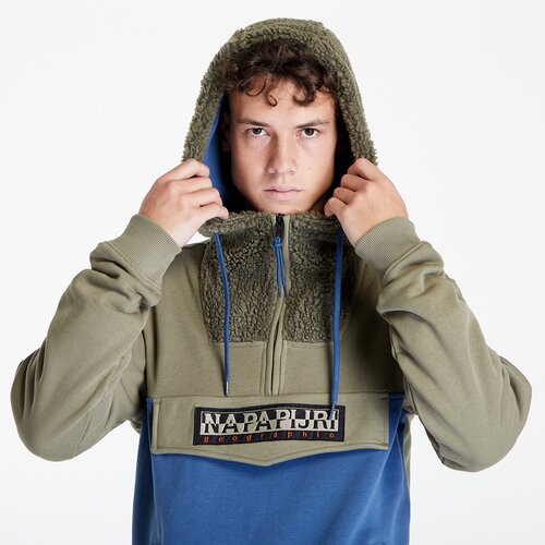 Napapijri B-Course Half Zip Hoodie Green Lichen Slike