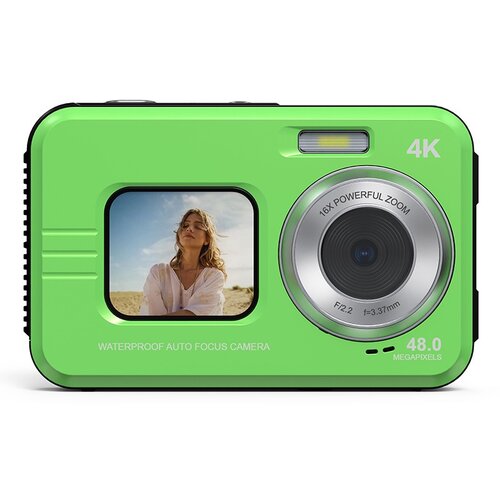 INF 4K Vodoodporni Digitalni Fotoaparat z Dvojnim Zaslonom za Selfije Green, (5000075419) Cene