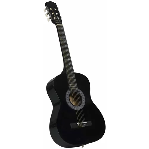 vidaXL Klasična gitara za početnike i djecu crna 3/4 36"