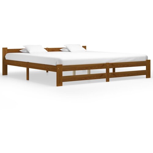 The Living Store Posteljni okvir medeno rjav iz trdne borovine 200x200 cm - Posteljni Okvir, (21527044) Slike