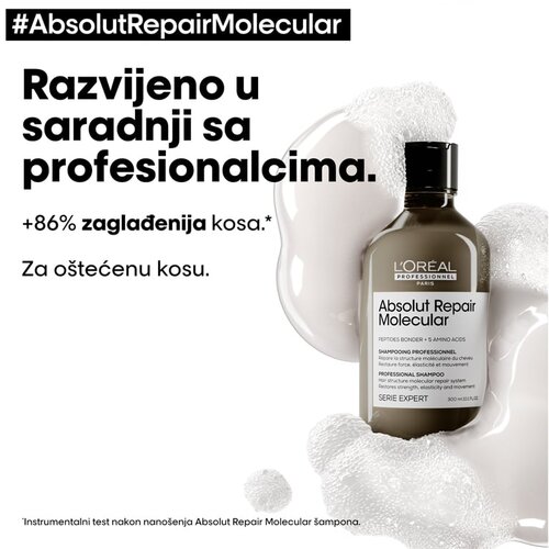 L´Oréal Paris Serie Expert Absolut Repair Molecular krepilni šampon za poškodovane lase 300 ml Cene