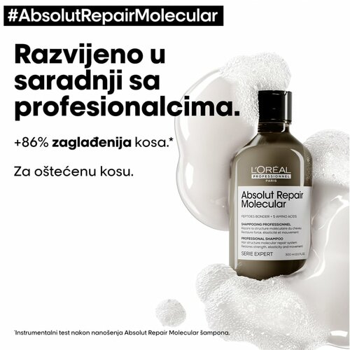 LOREAL PROFESSIONNEL L’Oréal Professionnel Absolut Repair Molecular Šampon 300ml Slike