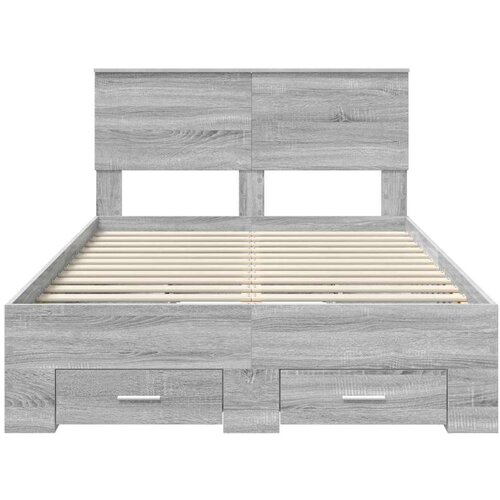  Okvir za krevet s uzglavljem Siva Sonoma 135 x 190 cm Slike