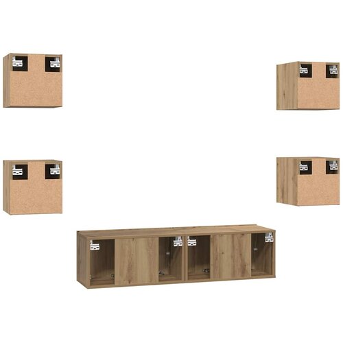  Set TV komoda 6 pcs Umjetnički hrast Konstruirano drvo Slike