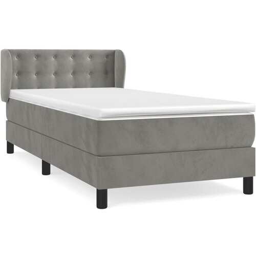 Maison Chic Box spring postelja - Vzmetna postelja z vzmetnico svetlo siva 80x200 cm žamet SL14215, (21901928) Slike