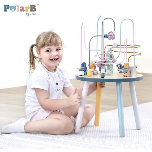 Viga polarb drveni edukativni stol manipulativni Montessori prepleteni Slike