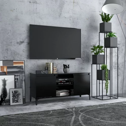 vidaXL TV omarica s kovinskimi nogami črna 103,5x35x50 cm, (20622449)