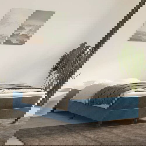 The Living Store Posteljni okvir temno moder 120x200 cm žamet - Box Spring Posteljni Okvir, (21488171) Slike