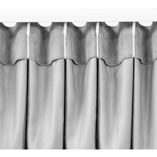  Curtain MILANA color gray style classic flex 7.5 cm with double pleat chenille 280x225 HOMEDE Slike