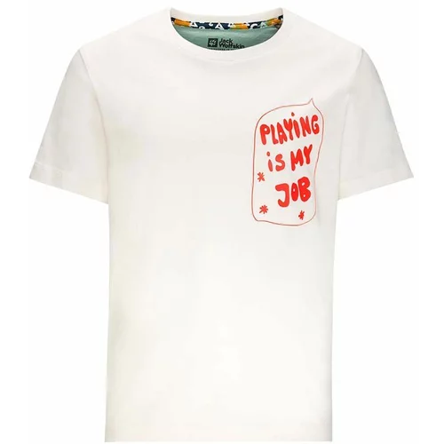 Jack Wolfskin Dječja pamučna majica kratkih rukava VILLI T K boja: bijela, s uzorkom