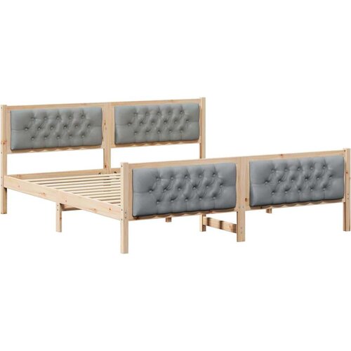  Okvir za krevet Svijetlo siva 160 x 200 cm tkanina Slike