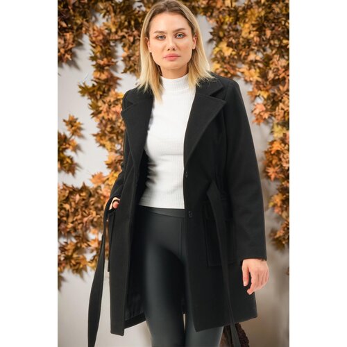 Dewberry Z6778 WOMEN&amp;#039;S COAT-LIGHT BLACK Slike