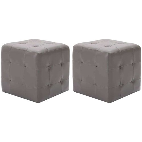 vidaXL tabure 2 kosa siv 30x30x30 cm umetno usnje Cene