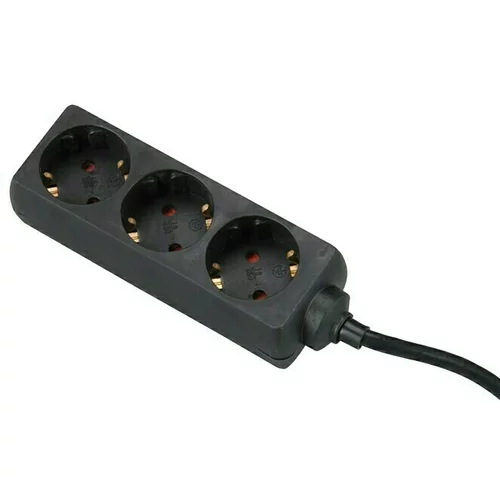  kabel s utičnicama (Broj šuko utičnica: 3 Kom., Crne boje, 5 m, 3.500 W)