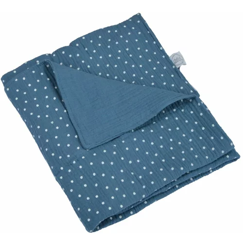 Bébé Douceur Plava deka za bebe od muslina 75x75 cm –