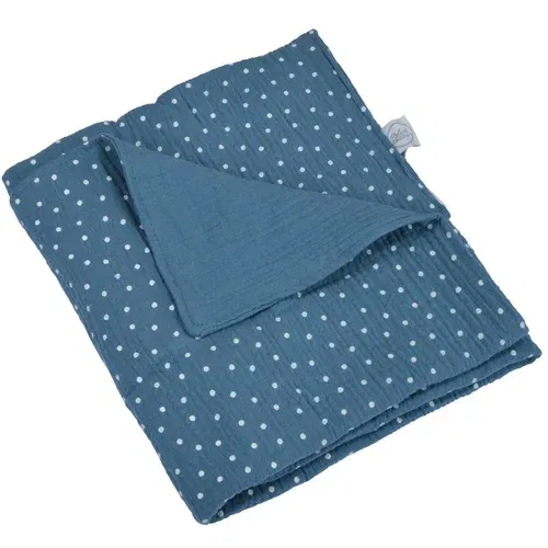 Bébé Douceur Plava deka za bebe od muslina 75x75 cm –