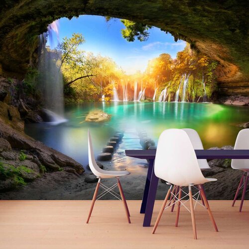  Samoljepljiva foto tapeta - Turquoise Lake 245x175 Slike