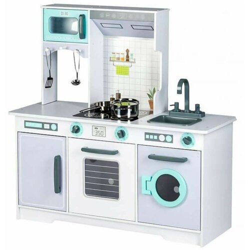 ECO TOYS xxl drvena kuhinja sa veš mašinom + kuhinjski dodaci Slike