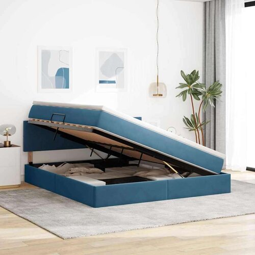  Krevet s od storage s madracem Tamno plava 180 x 200 cm Bar&amp;scaron;un Slike