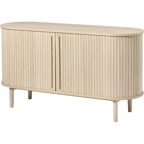 Unique Furniture Komoda u dekoru hrasta s kliznim vratima u prirodnoj boji 140x76x45 cm Meta – Cijene