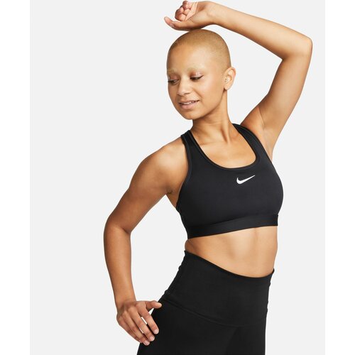 Nike w nk swsh med spt bra, ženski top, crna DX6821