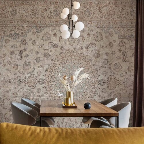  Foto tapeta - Sand carpet - worn Persian carpet with rich decorative motifs 350x256 Vodootporna Cene