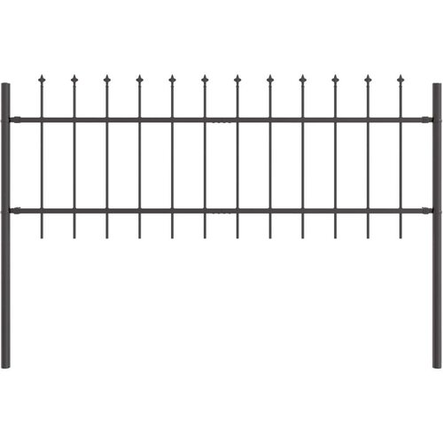  Ograde za vrt s vrhom u obliku koplja siva 11 9x0 6 m čelik Slike