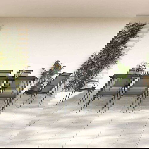  Vrtna sedežna garnitura 9-delna črno jeklo in textilene, (20795810) Cene