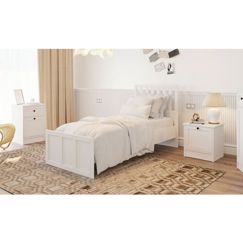 Hanah home Rb-168-04-003 Matte White Single Bedstead Cene