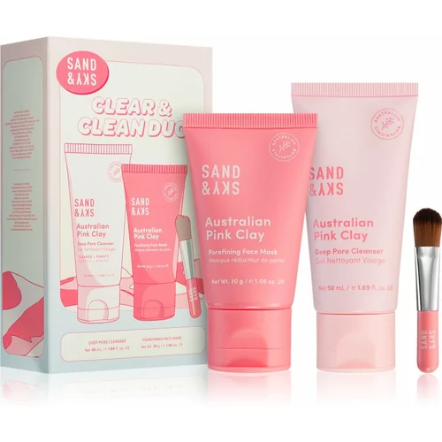 Sand & Sky Australian Pink Clay Clear & Clean Duo set za njegu lica