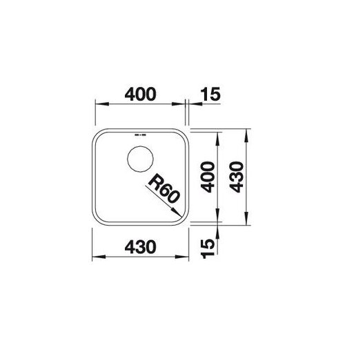 Blanco supra 400-U inox plemeniti čelik, 430x430/175mm Slike