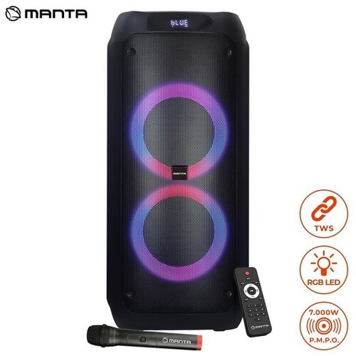 Manta karaoke, 70W, FM, BT, disco ef, baterija, daljinski, bež. mikrofon SPK5300, (5903089909408) Cijene