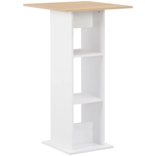 vidaXL Barski stol bijeli i boja hrasta sonome 60 x 60 x 110 cm Cijene