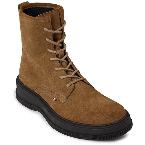 Tommy Hilfiger Gležnjarji Th Everyday Core Suede Boot FM0FM04660 Desert Khaki GWJ