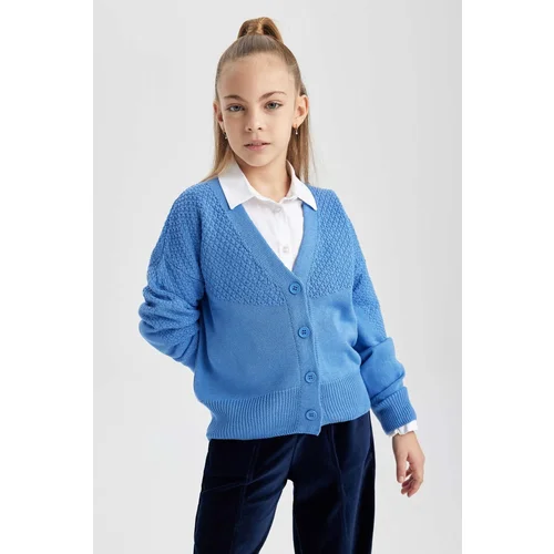 Defacto Girl's V-Neck Cardigan