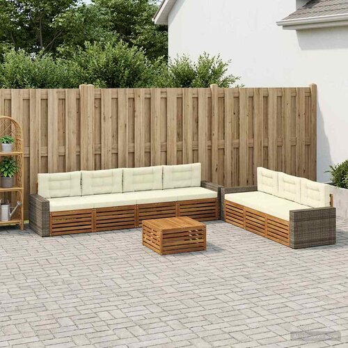  Set vanjskih sofa 8 kom. Prirodna i krem Poliester Cijene