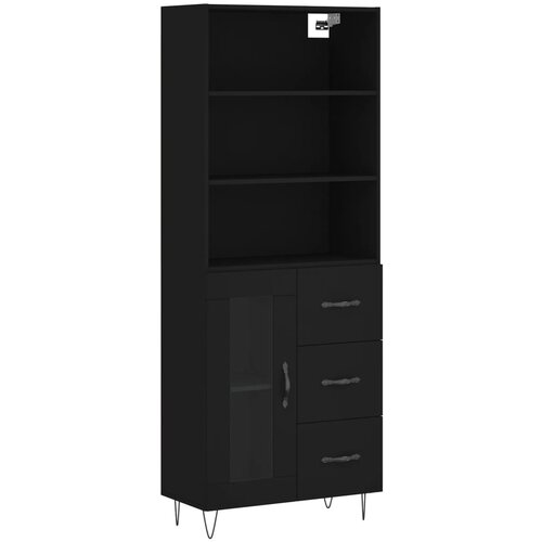 Maison Chic Visoka Komoda - Predalnik črna 69,5x34x180 cm inženirski les, (21717141) Cene