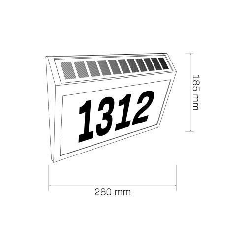  led solarni kućni broj numero LED/3,7V 6000K 1200 mah IP44 crna Slike