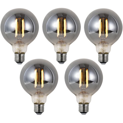 LUUMR Komplet 5 Pametne zatemljive LED žarnice E27 G95 dimljene 4,9 W 150 lm 1800 K Cene