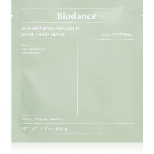 BIODANCE Refreshing Sea Kelp Real Deep Mask intenzivna hidrogelna maska z izvlečki morskih alg 1 kos Slike