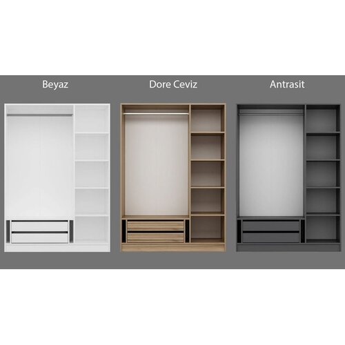 Hanah home kale 135 walnut - 210 walnut wardrobe Slike