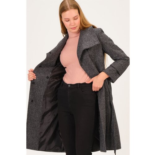 Dewberry Z6645 LADIES COAT-FISHBACK BLACK Slike