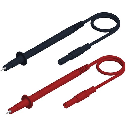 SKS Hirschmann Set\, 2x 4 mm safety test lead\, test probe/straight plugs\, 100 cm, (20423263) Cene