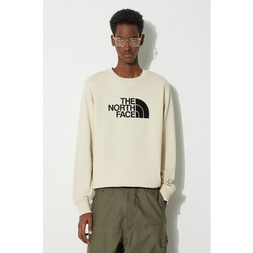 The North Face Pamučna dukserica M Drew Peak Crew Light za muškarce, boja: bež, s aplikacijom, NF0A4T1E3X41 Cijene