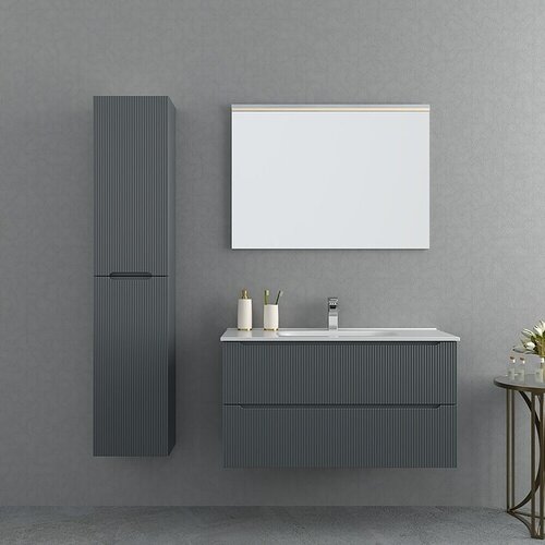  Kupaonski ormarić za ugradbeni umivaonik Lote (Š x D x V: 99 x 46 x 55 cm, Siva) Cijene